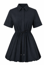 Load image into Gallery viewer, Ashley Cotton Short Dress in Black