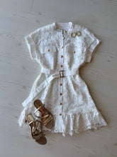 Load image into Gallery viewer, Crochet Short Dress in White
