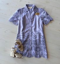 Load image into Gallery viewer, AC Poppy Dress in Lilac Eyelet
