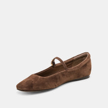 Load image into Gallery viewer, Reyes Ballet Flats in Dk Brown Suede

