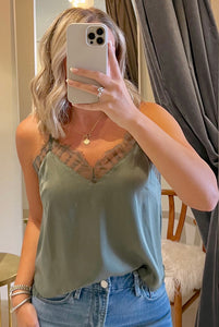 Ansel Lace Cami - Accord Green