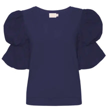 Load image into Gallery viewer, Teddi Bubble Sleeve Top - Navy
