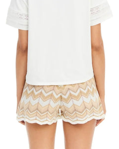 Chevron Knit Shorts in Sand