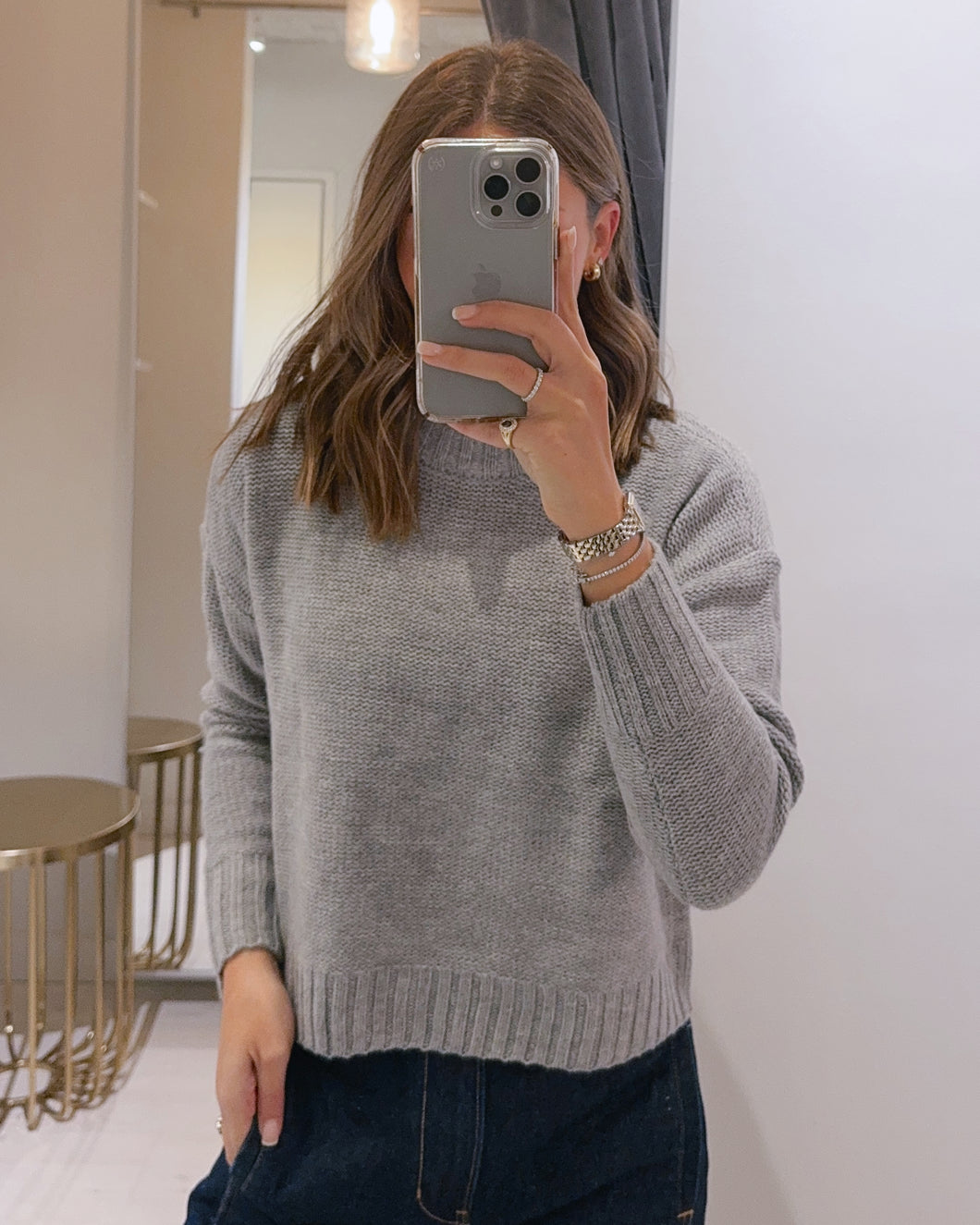 SS Walker Crewneck Sweater in Heather Grey