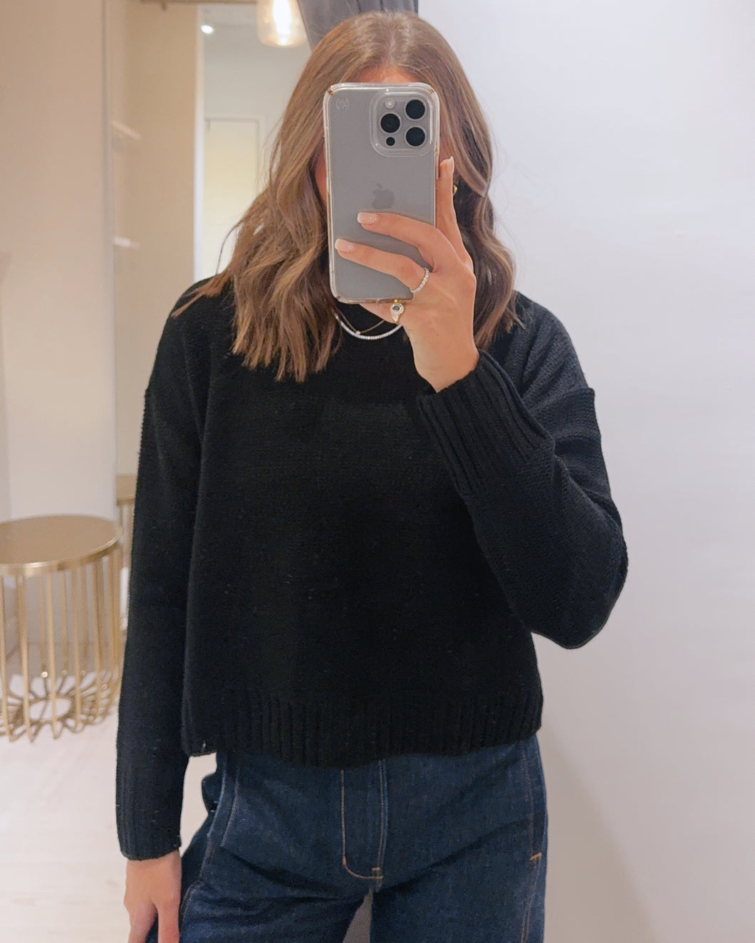 SS Walker Crew Neck Sweater in Black