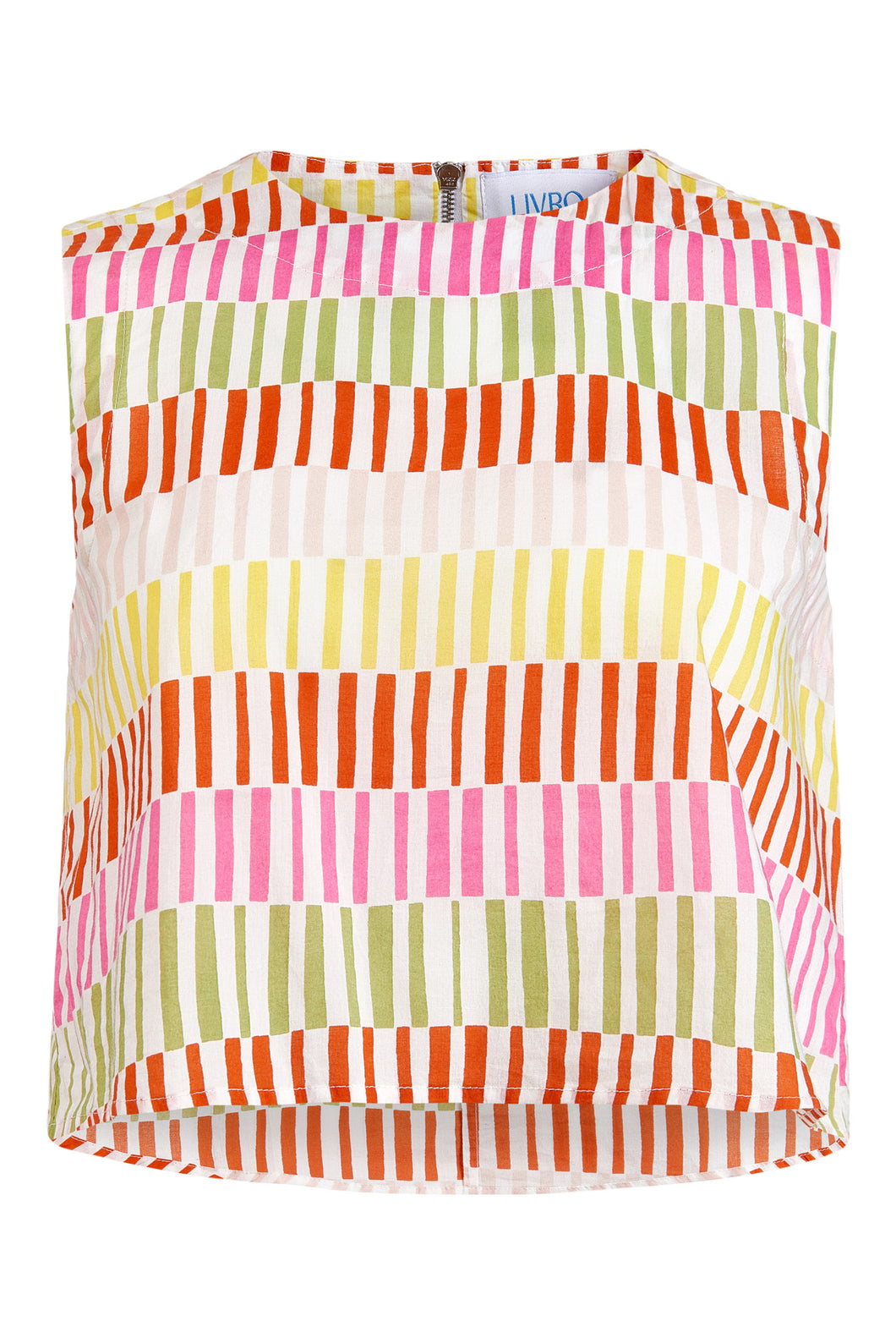Sleeveless Crop Top in Sherbert Stripe