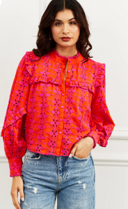 Wylie Eyelet Top in Brewster