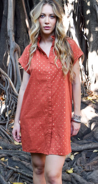 Vicki Short Sleeve Dress in Rooibos