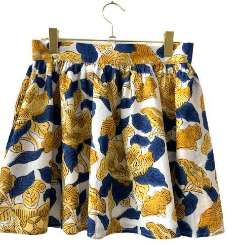 Elastic Mini Skirt in Gold