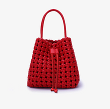 Load image into Gallery viewer, Perrie Mini Bucket Bag in Red
