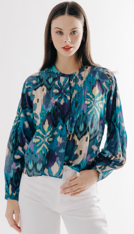 Lavina LS Top in Symphonic Print