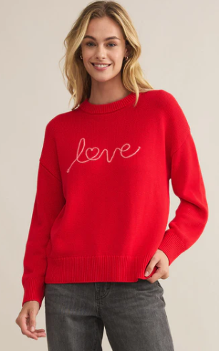 Love Notes Sweater in Cherry