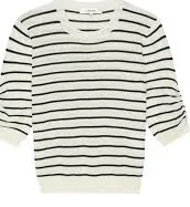 Gathered Stripe Sweater in Cream Multi