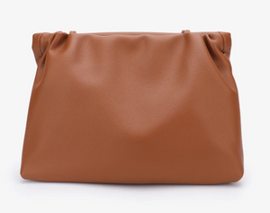 Ophelia Crinkle Clutch in Brown