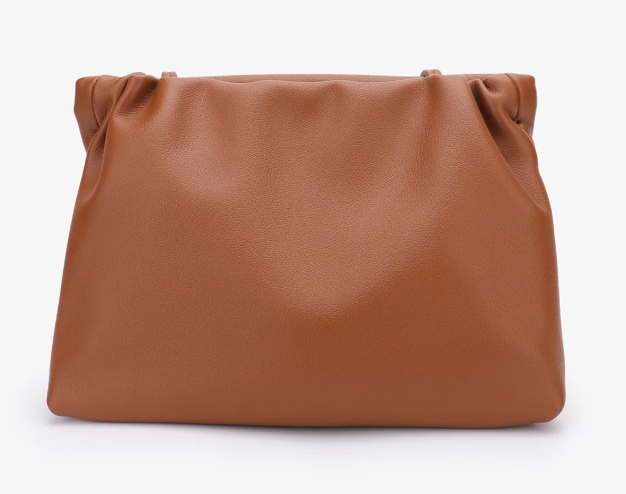 Ophelia Crinkle Clutch in Brown