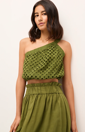 Giselle Crop Top in Pesto