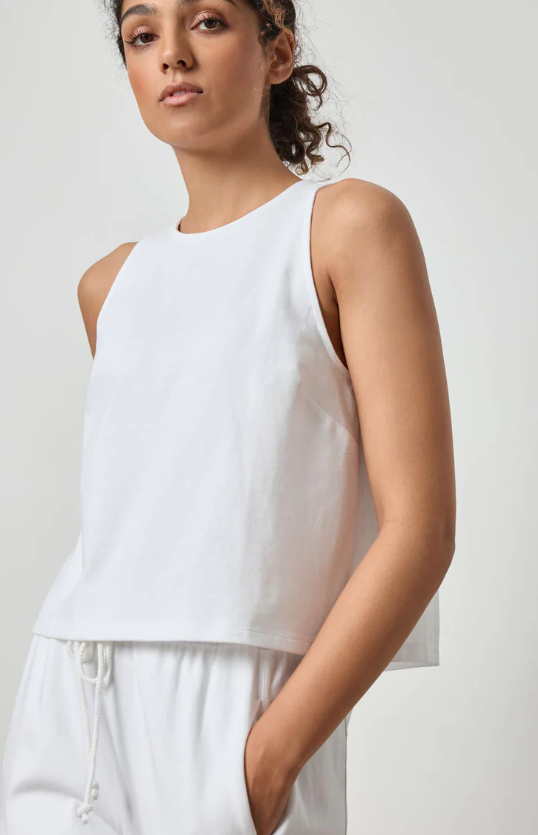Mixed Media Tank in White