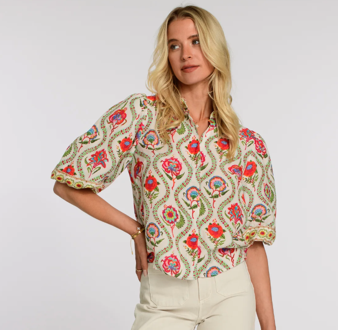Edie Floral Top in Teardrop