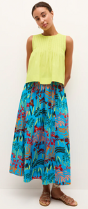 Sasha Printed Skirt in Amazon Azure
