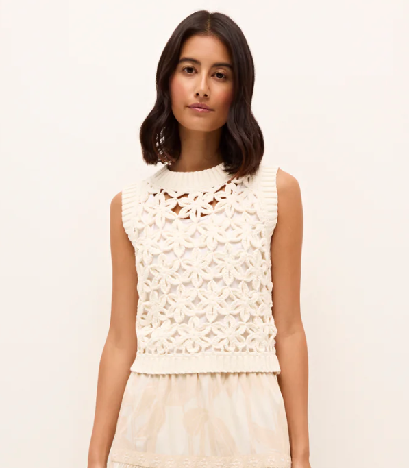 Thea Shell Top in Ecru