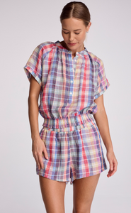 Plaid Dari Top in Rainbow