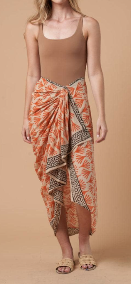 Printed Sarong in Orange