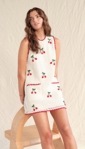 cherry crochet dress Suzie Kondi Chryssi Dress in Crochet in Cotton | Cherry