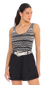 Bianca Knit Tank in Black White