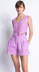 Aruba Embroidered Short in Orchid