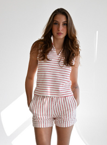 Pull On Terry Short on Red White