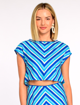 Jackie Cropped Top in French Blue