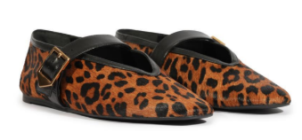 Courtney Buckle Ballet Flat in Natural/Black