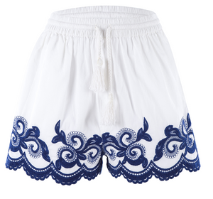 Embroidered Short in Navy Detail