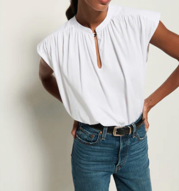 Cary Keyhole Top in White