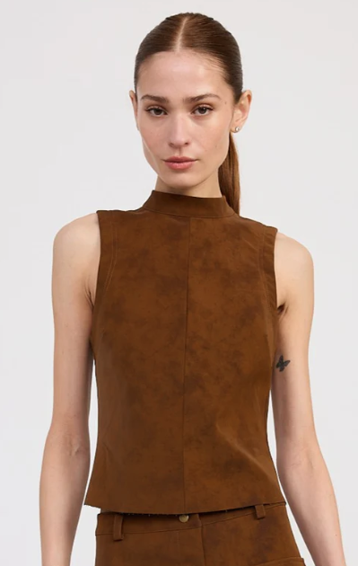 Eloise Suede Top in Brown