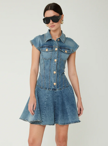 Denim SS Dress in Light Wash