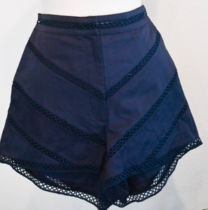Nawss25-346 Navy Embroidered Stripe Short