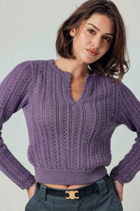 Su2537158 Seychelle Eyelet Sweater in Aunergine