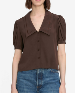 Frwe24wbl022 Sailor Blouse in Coffee