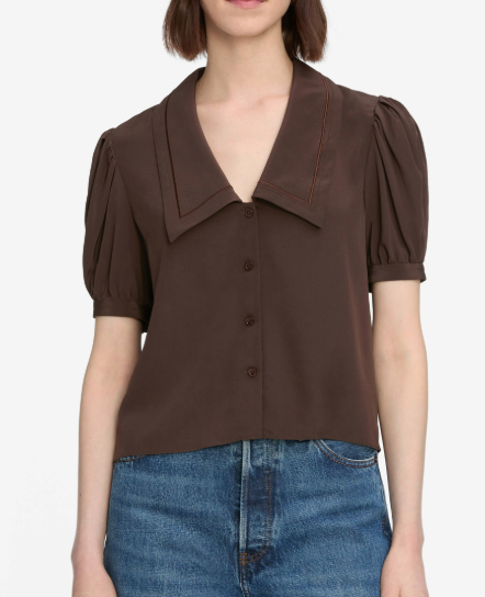 Frwe24wbl022 Sailor Blouse in Coffee