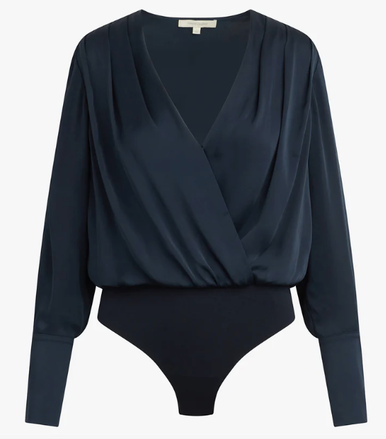 FD Chiffon Date Night Top in Navy