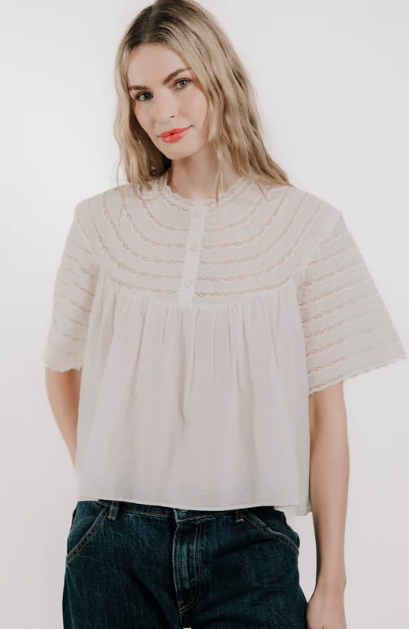 LTL Katrina Delicate Top in White Swan