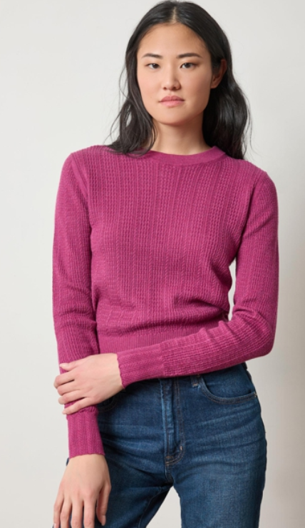 LP Multi Stitch Pullover Sweater in Dahlia
