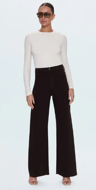 Penny Hi Rise Wide Leg Jean in Mocha