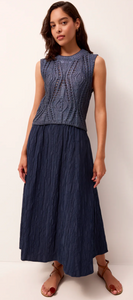 Sasha Ankle Skirt in Naval