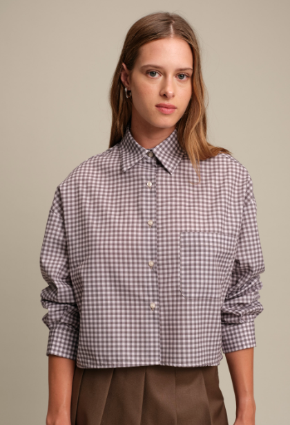 Lance Cropped Shirt in Mink