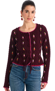 A325s40361 Adrienne Cardigan in Burgundy
