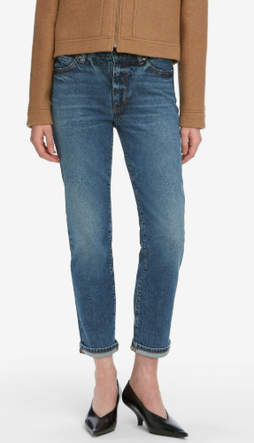 Fr1004889 Borrowed Mid Rise Straight Jean in Nebula