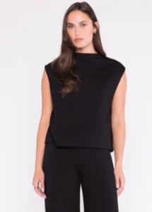 RR1507 Scuba Cowl Neck Top in Black