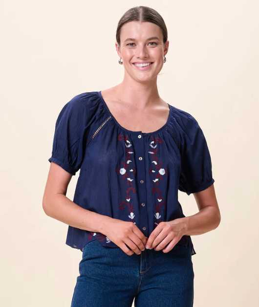 Cm25fa10129 Adeline Blouse in Navy